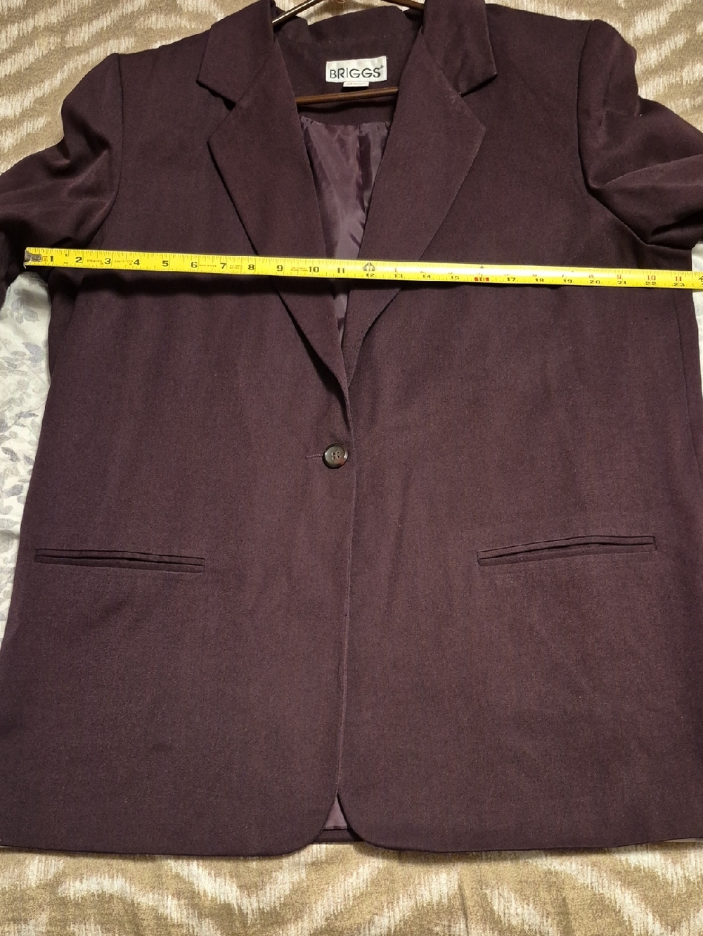 Vintage-Briggs New York Women's Deep Plum Single-Button Blazer Size 16W - Picture 5 of 8